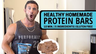 Homemade PROTEIN BARS Recipe (Easy/Healthy/Gluten Free) | 5 Ingredients