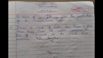 Draw a circle of radius 6cm. From a point 10cm away from its centre, construct the pair of