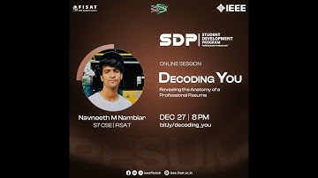 DECODING YOU | A PROFESSIONAL RESUME BUILDING SESSION | IEEE FISAT SB