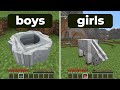 Boys vs girls playing minecraft