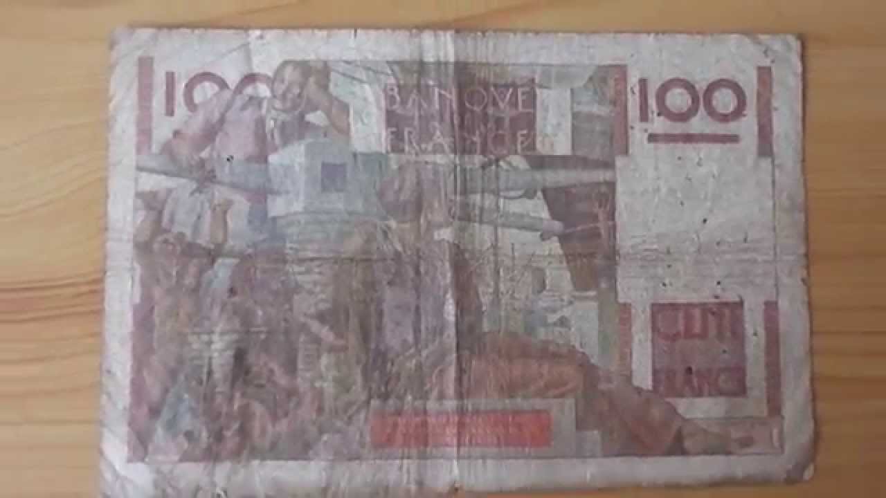 Old paper money banknote of france - 100 Cent Francs