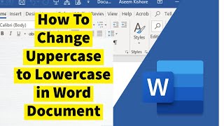 How to Change Uppercase to Lowercase in Word (2022)
