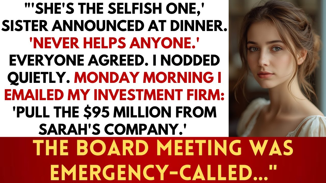 Sister Called Me 'The Selfish One' - I'm Her Anonymous $95M Investor