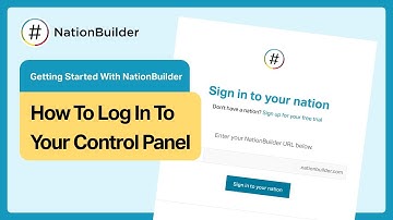 How to log in to your control panel in NationBuilder