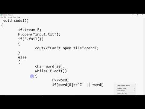 Data File Handling in C++ | Program to read from file and print words starting with i in revese