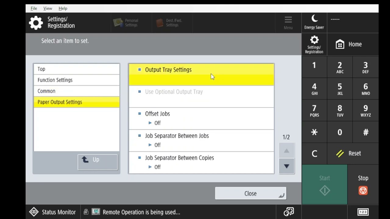 Настройка источника вывода бумаги на принтерах imageRUNNER
