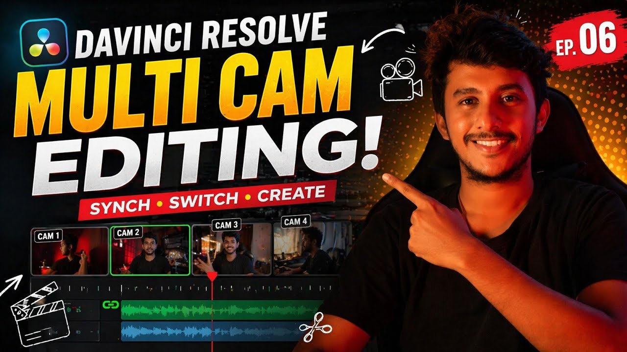 How to Edit Multi Cam in DaVinci Resolve Cut Page Tamil | Complete ...