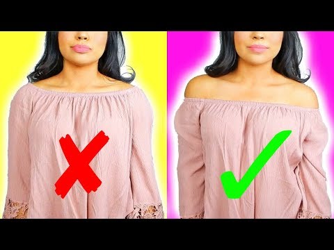 HOW TO KEEP OFF THE SHOULDER TOPS IN PLACE! Clothing Hack Tested!