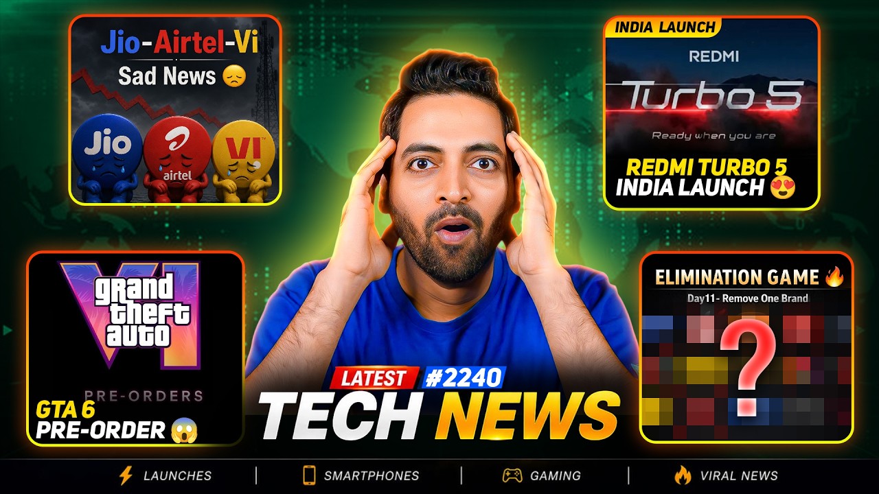 Jio-Airtel-Vi Sad News😐,Redmi Turbo 5 India Launch😍,iQOO Z11 India,SamsungM47 India,GTA 6Pre-Order
