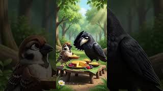The Greedy Crow and the Sparrow 🐦✨ | A Life Lesson | Moral Story for Kids