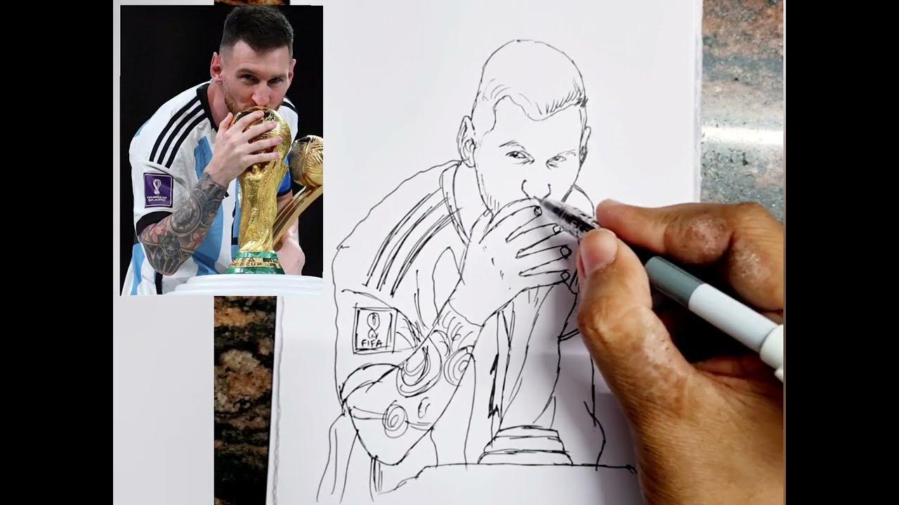 Lionel Messi with Fifa world cup Drawing // Messi Fifa Drawing ...