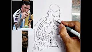 Lionel Messi with Fifa world cup Drawing // Messi Fifa Drawing // Messi Drawing