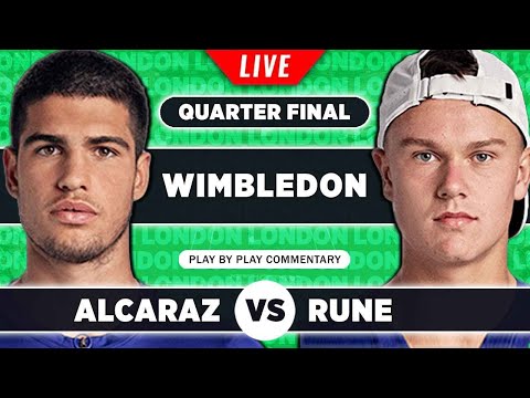 ALCARAZ vs RUNE | Wimbledon 2023 Quarter Final | LIVE Tennis Play-by-Play