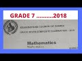 ECZ 2018 Grade 7 Mathematics Paper Solved ECZ 2018 Grade 7 Mathematics Paper Solved