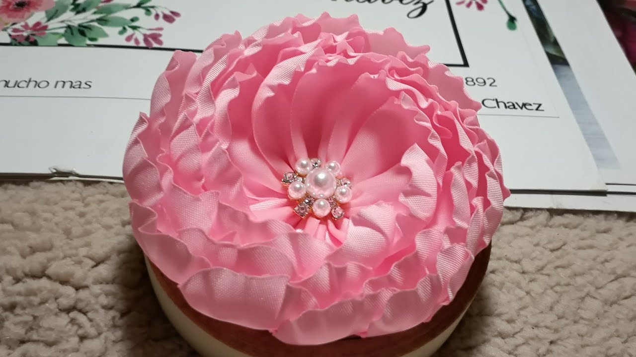 FLOR DE LISTON CON MOLDE FRUTAL/SATIN LIST FLOWERS/MAYRA LEON