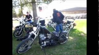 Vinnie kickstarting his 1949 Panhead chopper part 11 in 2011