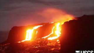 Kamokuna Lavafalls 2017
Kamokuna Lavafalls 2017
Time-lapse movie showing 2.5 days of lava falls onto the western side of Kamokuna delta on Kīlauea Volcano. The movie starts just before sunset on Monday Oct 2nd, 2017, and ends in the morning of Oct 5th, 2017. The breakout feeding these lava falls is above the delta on the sea cliff, and this activity may be a continuation of a previous breakout on Sept 23. Lava falls occurred repetitively throughout the whole week, thickening the western edge along the sea cliff.
Video Copyright © U.S. Geological Survey
Geology Page
www.geologypage.com
#Geology #GeologyPage #Kamokuna #Lava #Kīlauea #Volcano #Hawaii Kamokuna Lavafalls 2017