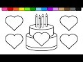 Coloring Pages for Birthday Cakes