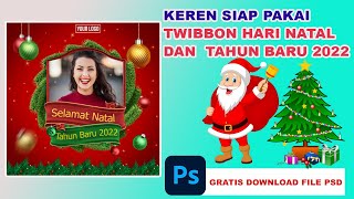 Twibbon Natal dan Tahun Baru 2022 PSD | TERBARU GRATIS DOWNLOAD screenshot 1