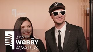 Rob Czar and Corinne Leigh on the Red Carpet at the 21st Annual Webby Awards