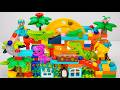 INSANE LEGO Duplo Marble Run ASMR 🦖Satisfying Building Blocks Marble Run Dinosaur Triceratops Course