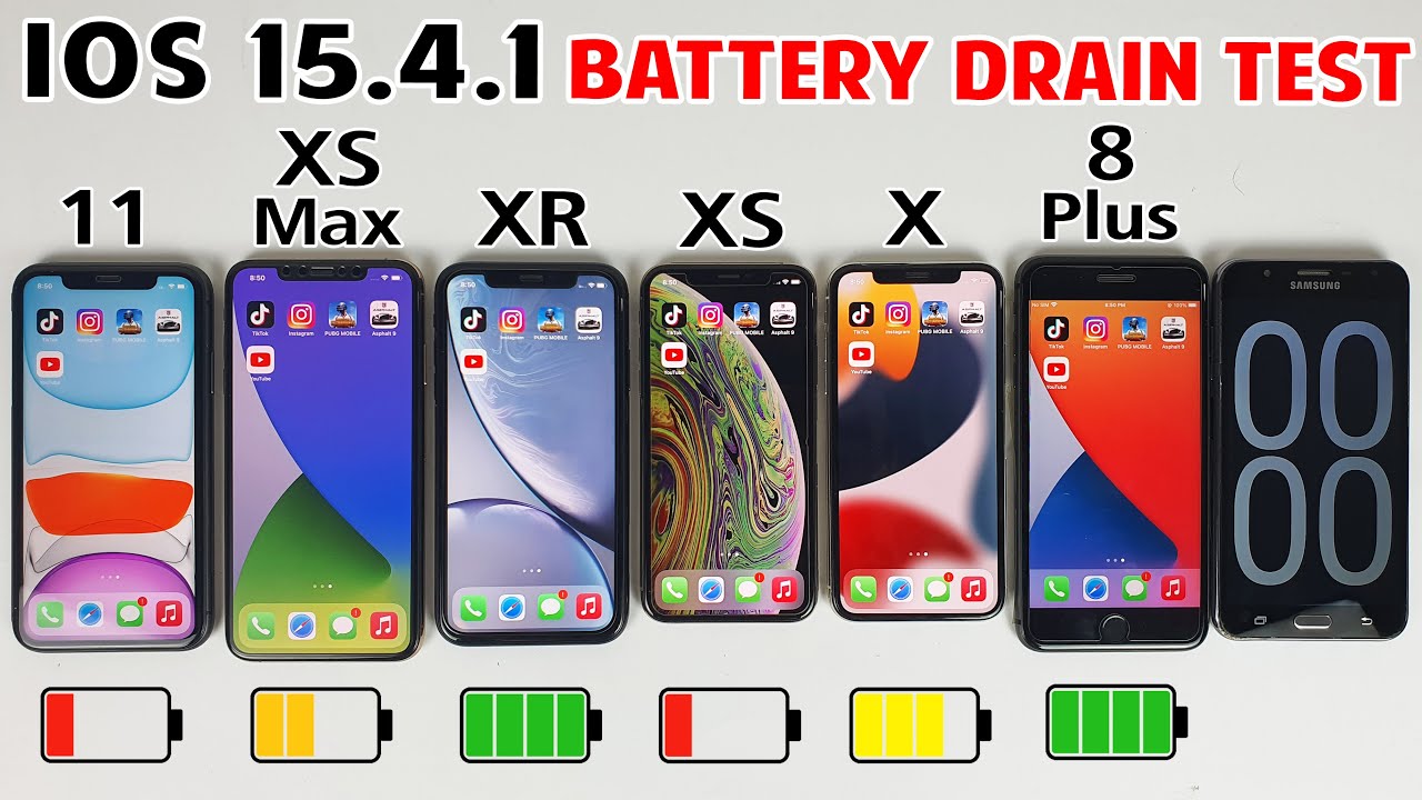 spille klaver Forbigående Violin iPhone 11 vs XS Max vs XR vs XS vs X vs 8 Plus Battery Life DRAIN Test in  2022 | iOS 15.4.1 BATTERY🔥 - YouTube