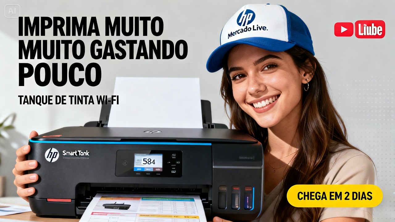 Impressora Multifuncional HP Smart Tank 584 tanque de tinta Wi-Fi para casa e escritório