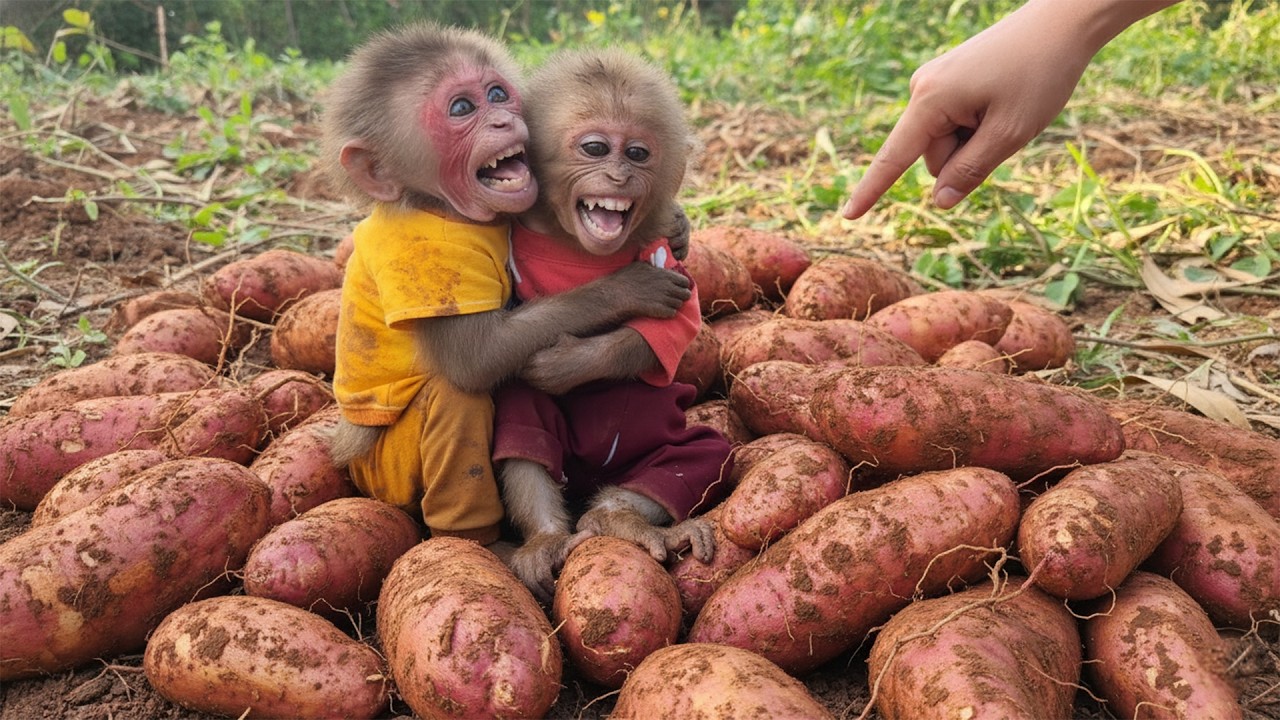 Dad’s Reaction When Moon and Bon Harvest Sweet Potatoes
