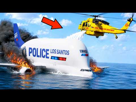 Police Plane Makes An Emergency Water Landing And A Firefighter Helicopter Extinguishes It | GTA 5