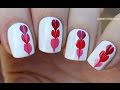 NEEDLE NAIL ART #17 - Valentine's Day Drag Marble Heart Nails Design