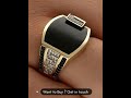 Classic Men's Ring Fashion Metal Gold ColorInlaid Black Stone Zircon Punk Rings for Men Engagement