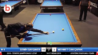 3 Cushion Billiards SEMİH SAYGINER VS CAN ÇAPAK | 3 BANT BİLARDO ŞAMPİYONASI İZMİR | bida 3 băng