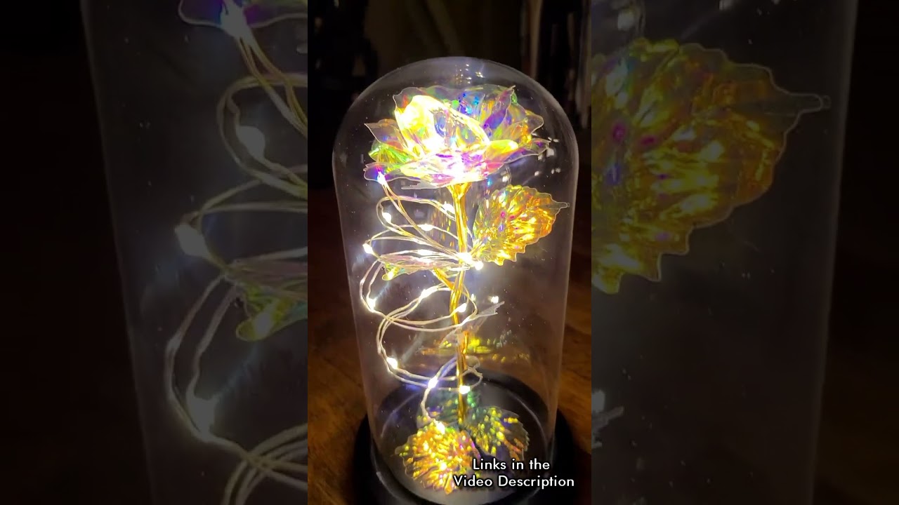 Light Up Rose in A Glass Dome - Valentine's Day Gift for Her
