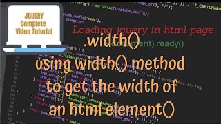 jQuery Tutorials #36 - using jquery width() method to get the width of an html element