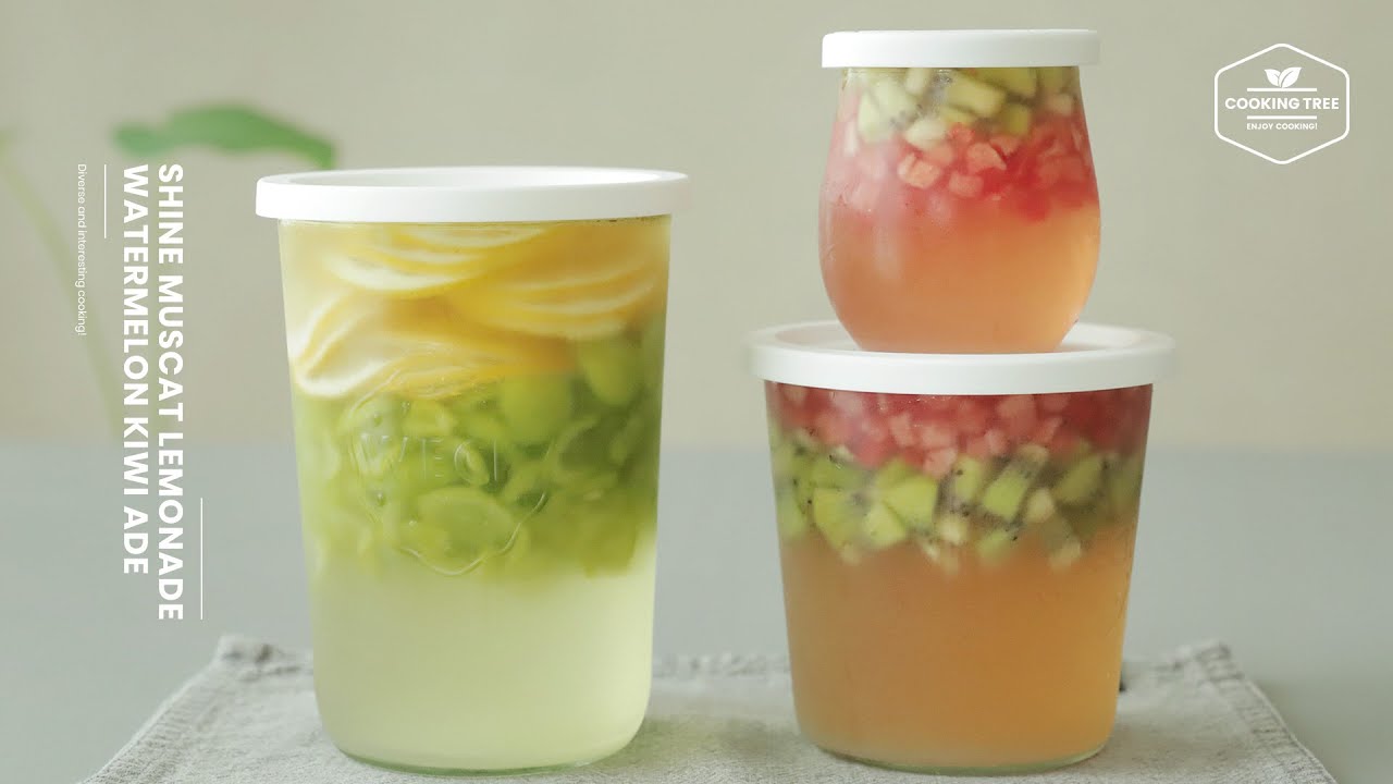 ⁣눈으로 먹는 시원함~💙 샤인머스켓 레몬청 & 수박 키위청 만들기 : Shine Muscat Lemonade & Watermelon Kiwi ade | Cooking 