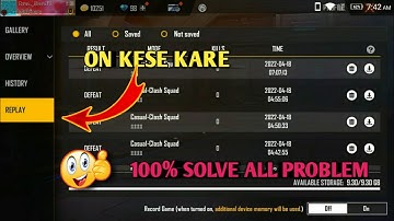 Free fire Replay system not working || How to on Replay button in Free fire ?