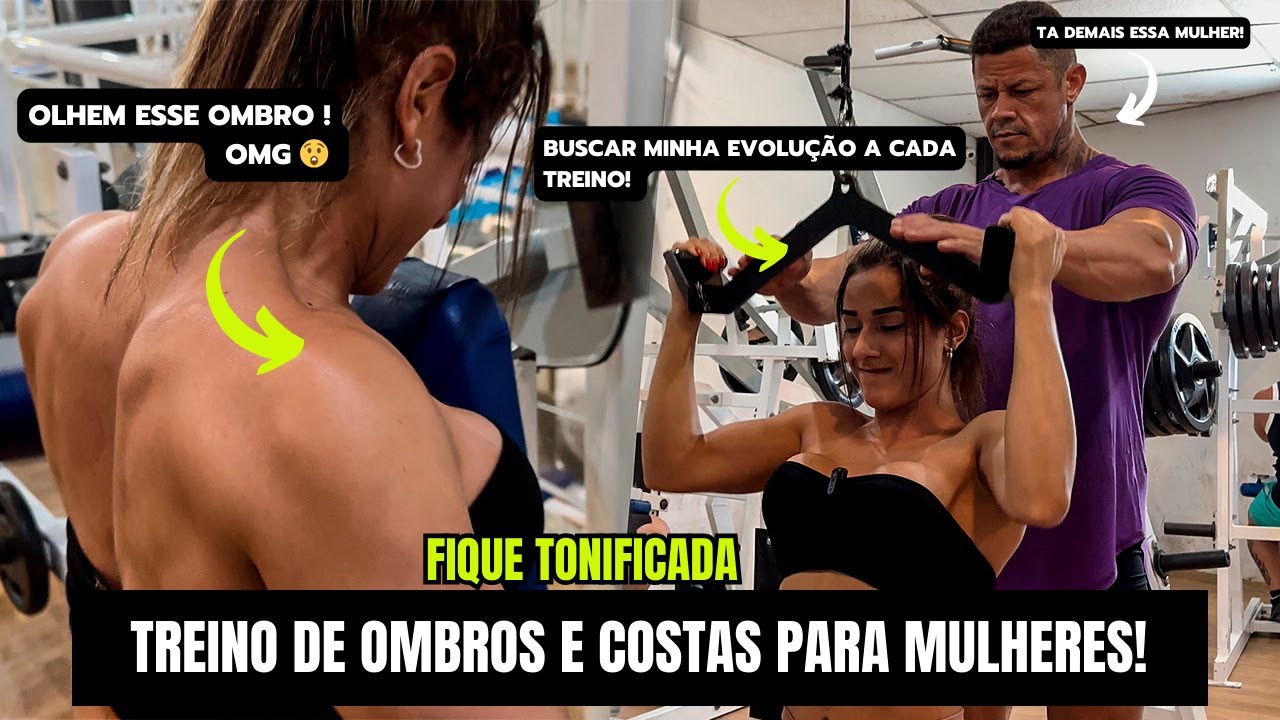 TREINO DE OMBROS E COSTAS PARA MULHERES - FIQUE TONIFICADA! - YouTube