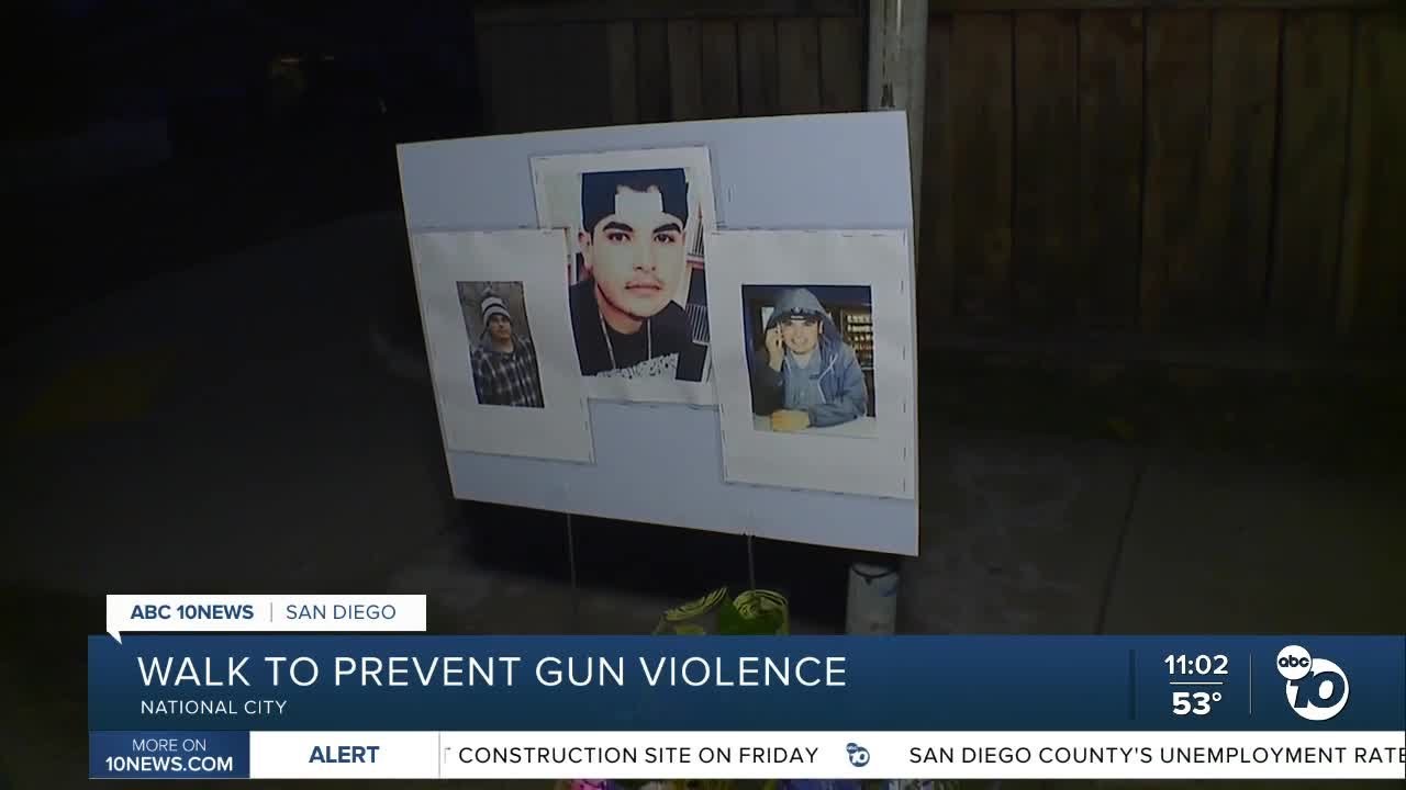 Hundreds walk to end gun violence in National City - YouTube