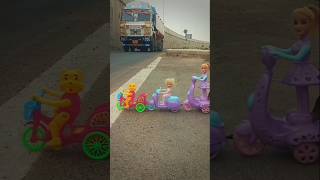 Remote Control Scooty Girl And Monkey Scooter Unboxing And bus testing short video ||