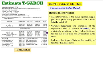 (EViews10): How to Estimate Threshold GARCH (GJR-GARCH) #garchm  #tgarch   #egarch #gjr-garch