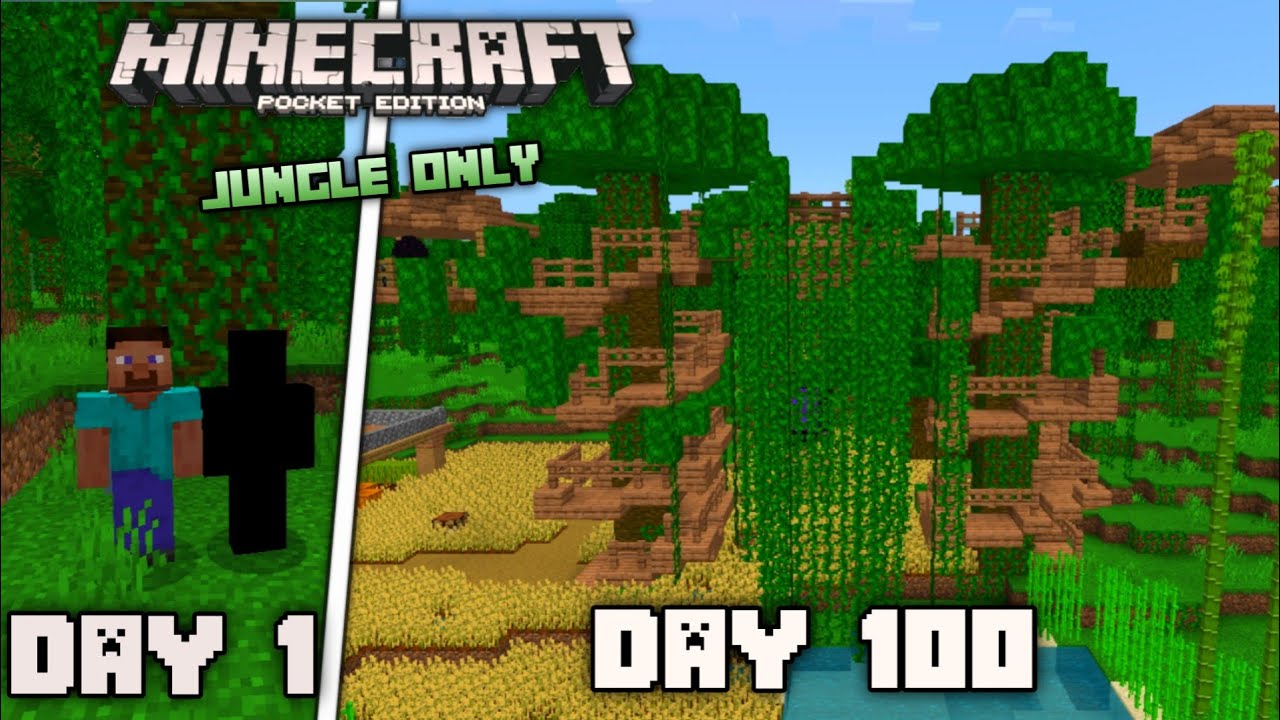 We Survived 100 Days In Minecraft Jungle Only World [FULL MOVIE] - YouTube