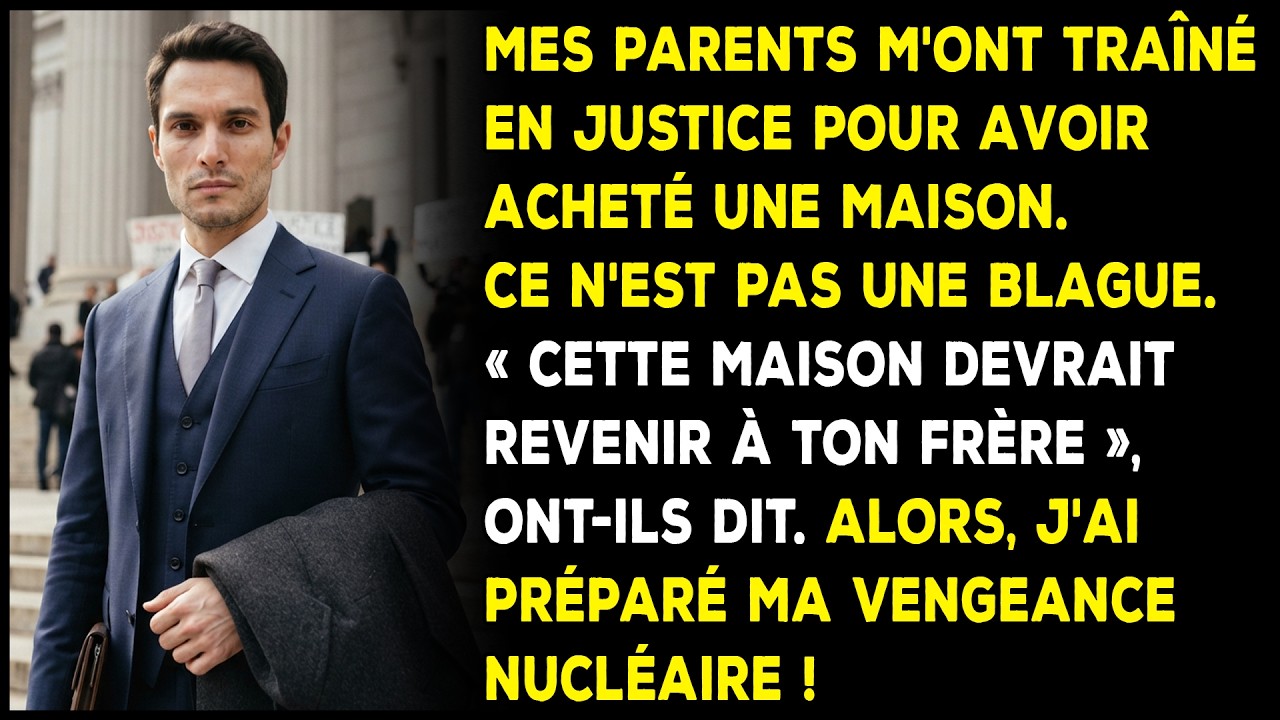 Kraft épais à la main, je regardais la plainte déposée par mes propres parents : ils voulaient me prendre ma première maison de huit cent cinquante mille dollars et me faire rembourser...