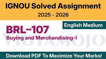IGNOU BRL 107 Solved Assignment 2025-26 English Medium PDF Download | IGNOU BBA Assignment