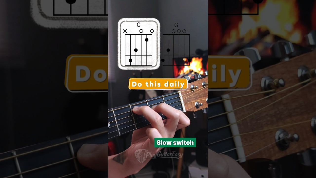 Slow chord switching builds control. Don’t rush it. Practice daily✅ 
