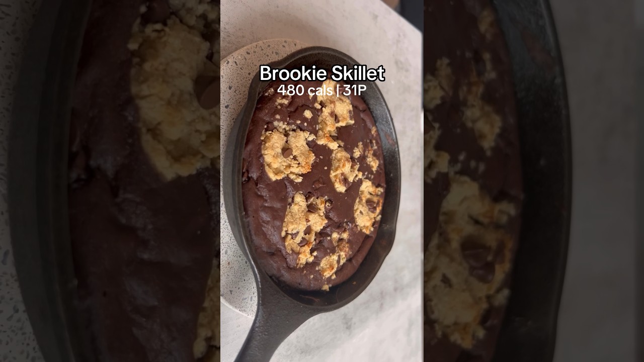 High Protein, Low Calorie Brookie Skillet