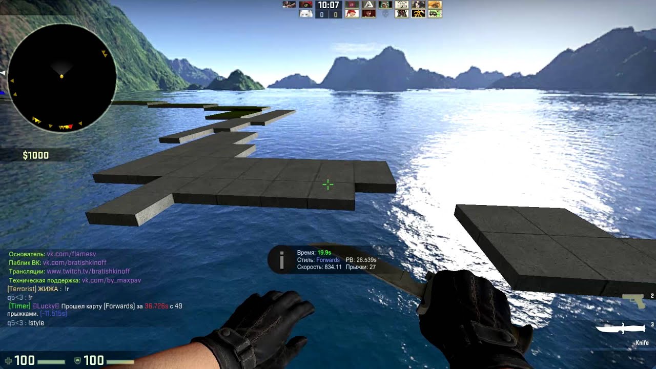 Прохождение bhop_atom (60 fps)