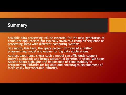 P73 | Apache Spark: A Unified Engine for Big Data Processing