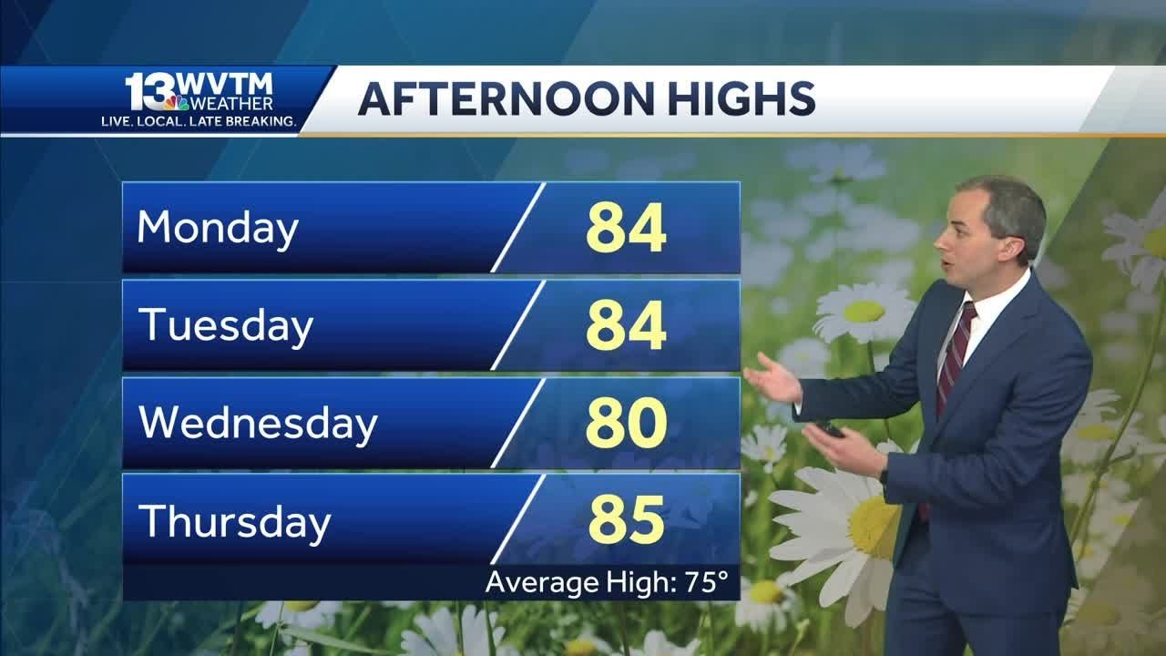 Warm to begin the week with some rain in the forecast - YouTube