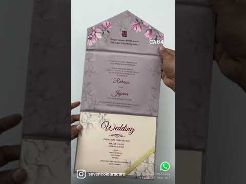 CA84 Designer Trifold Invitation in Light Purple Colour