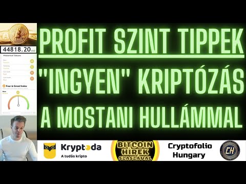 Bitcoin Hírek (560) - Profit Szint Tippek  "Ingyen" Kriptózás a mostani Hullámmal 